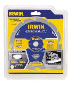IRWIN Tools Polycrystalline Diamond-Tipped Fiber Cement Circular Saw Blade, 7 1/4-inch, 4-Tooth (4935473) 7-1/4" 4T 9 91rbYjjigxL