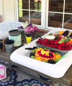 Inflatable Serving Bar Salad Ice Tray Food Drink Containers - BBQ Picnic Pool Party Supplies Buffet Luau Cooler,with a Drain Plug 22 91rjmzZUQPL