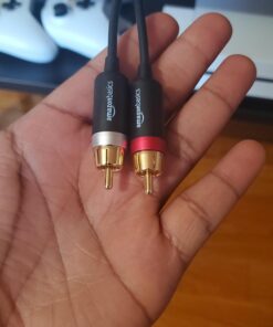 Amazon Basics 3.5mm to 2-Male RCA Adapter Audio Stereo Cable For Speaker, 8 Feet 1-Pack 29 91rlAHfACRL