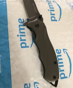 TF-846-MC Tac Force TF-846 Spring Assist Folding Knife, Grey Straight Edge Blade, Grey Handle, 3.5" Closed , Black 19 91rs2swUxL