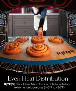 Kitzini Silicone Baking Mat Set. Non-Stick Silicone Mats for Baking. BPA Free Baking Sheets. Professional Grade Silicon Baking Sheet. INCL. 2 Half Sheets & 1 Quarter Silicone Baking Mats 2 Half & 1 Quarter Baking Sheets 27 91sA9gDsj4L
