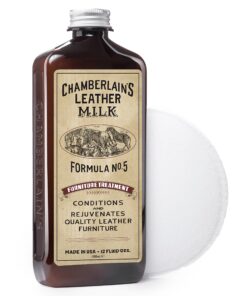 Leather Milk Leather Furniture Conditioner and Cleaner - Furniture Treatment No. 5 - for All Natural, Non-Toxic Leather Care. Made in The USA. 2 Sizes. Includes Premium Applicator Pad! 12 oz 14 91sCN1REAL