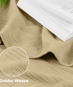 Utopia Bedding 100% Cotton Blanket (Queen Size - 90x90 Inches) 350GSM Lightweight Thermal Blanket, Soft Breathable Blanket for All Seasons (Tan) Tan Queen 15 91sEwBTJE7L