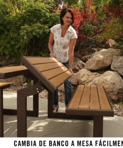 Lifetime 60054 Convertible Bench / Table, Faux Wood Construction, Brown 32 91sFhpZNy8L