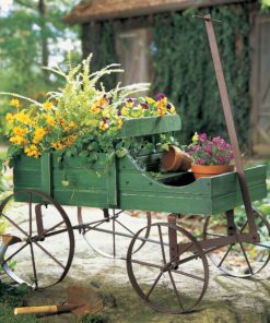 Collections Etc Amish Wagon Decorative Indoor/Outdoor Garden Backyard Planter, Green 28 91sGvYghbML