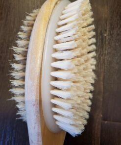 Vive Back Scrubber Brush for Shower - for Dry or Wet Body Brushing - Long Handle - Cleaning Lymphatic Drainage Handled Washer for Men, Women - Showering Bathing Exfoliator with Soft & Stiff Bristles Light Wood 28 91sIagf9TJL