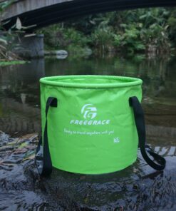 Premium Collapsible Bucket by Freegrace - Compact Portable Folding Water Container - Lightweight & Durable - Includes Handy Tool Mesh Pocket Green 16L 16 91sPcx8CwcL