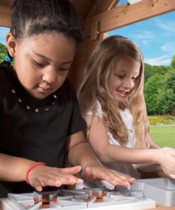 Alternative view of Backyard Discovery Scenic Heights All Cedar Wooden Playhouse, Upper Deck Cottage Style, Saloon Style Doors, Ladder, Stairs, Play Sink, Storage Toy Box, Cushioned Cot, Built-in Growth Chart