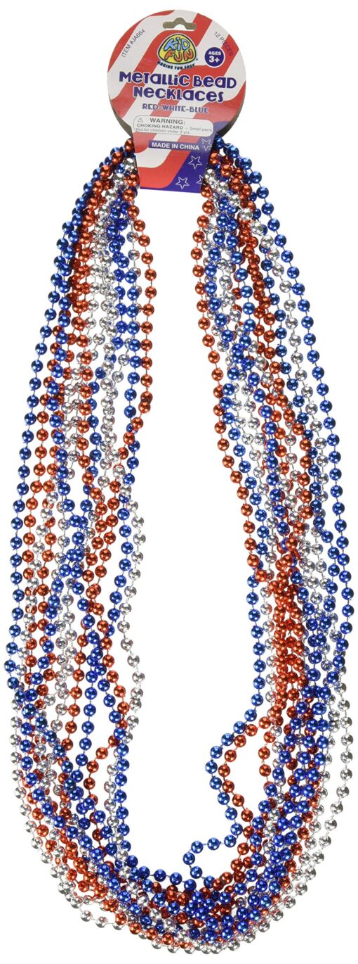 U.S. Toy Red, White, & Blue Metallic Necklaces 1