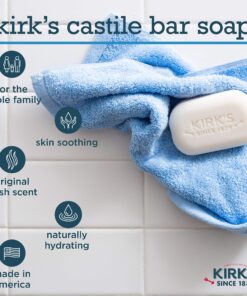 Alternative view of Kirk's Castile Bar Soap Clean Soap for Men, Women & Children| Premium Coconut Oil | Sensitive Skin Formula, Vegan | Original Fresh Scent | 4 oz. Bars - 12 Pack 4 Ounce (Pack of 12)
