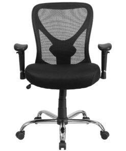 Flash Furniture Big & Tall Office Chair | Adjustable Height Mesh Swivel Office Chair with Wheels Black 24 91se8BlmiBL