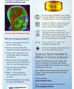 Alternative view of Exergen Temporal Scan Forehead Artery Baby Thermometer Tat-2000c Scanner, Digital