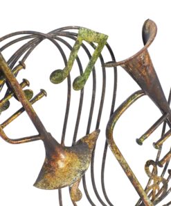Deco 79 Metal Musical Notes Wall Decor with Trumpets, 39" x 4" x 22", Brown 39" x 4" x 22" 20 91t2VzxgKvL