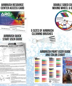 Master Airbrush Cool Runner II Dual Fan Air Compressor Professional Airbrushing System Kit with 3 Airbrushes, Gravity and Siphon Feed - 6 Primary Opaque Colors Acrylic Paint Artist Set - How to Guide 35 91tCBoyr7L