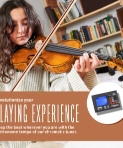 Cecilio CVN-300 Solidwood Ebony Fitted Violin with D'Addario Prelude Strings, Size 1/2 27 91tDXyJFa8L