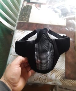 OneTigris 6" Foldable Half Face Mesh Mask Military Style Comfortable Adjustable Tactical Lower Face Protective Mask Black 23 91tH0j0 47L