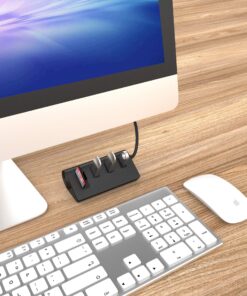 USB 3.0 HUB, Cateck Bus-Powered USB 3.0 3-Port Aluminum Hub with 2-Slots Card Reader Combo for iMac, MacBook Air, MacBook Pro, MacBook, Mac Mini, PCs and Laptops, Black USB 3.0 HUB black 31 91tI6fQERL