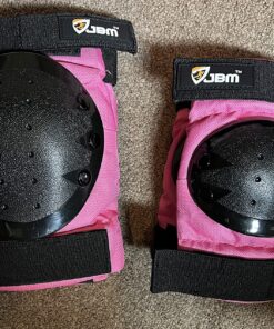 JBM Adult & Kids Knee Pads Elbow Pads Wrist Guards 3 in 1 Protective Gear Set for Skateboarding, Skating, Inline Skating, Roller Skating, Scooter, Biking and Multi-Sports Large (12+ years) Pink 26 91tK960Rt2L