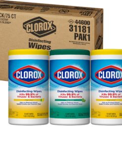 Clorox Disinfecting Wipes Value Pack, Cleaning Wipes, 75 Count Each, Pack of 3 (Package May Vary) 75 Count (Pack of 3) 44 91tQgd7fLlL