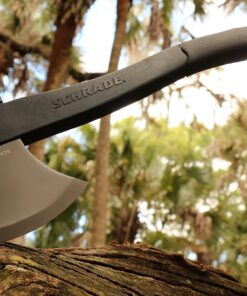 Schrade SCAXE2L 15.7in Large Survival Axe with 4.2in Stainless Steel Blade and Glass Fiber PA and TPR Rubber Handle for Outdoor Survival Camping and Everyday Tasks Standard Packaging 23 91tVOImJJqL