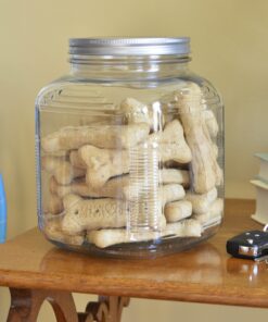 Anchor Hocking 1-Gallon Cracker Jar with Lid, Brushed Aluminum, Set of 4 1 Gallon Cracker Jar 12 91tVk MDEGL