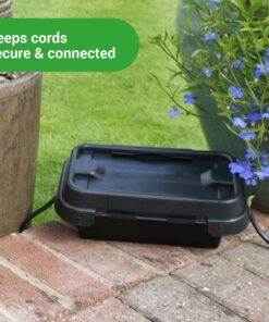 SockitBox – The Original Weatherproof Connection Box – Indoor & Outdoor Electrical Power Cord Enclosure for Timers, Extension Cables, Holiday Lights, Power Tools, Fountains & More – Size Small – Black 40 91tc9dPmbVL 2