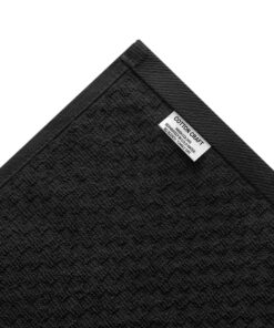 Cotton Craft - 8 Pack - Euro Cafe Waffle Weave Terry Kitchen Towels - 16x28 Inches -Black - 420 GSM quality -Ringspun 2 Ply Cotton - Highly Absorbent Low Lint - Multi Purpose Black 24 91teCO3D7cS