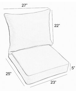 Sorra Home Indoor or Outdoor Sunbrella Deep Seating Cushion & Pillow Set with Corded Edges, 1 Count (Pack of 1), Canvas Black 1 Count (Pack of 1) 11 91teYu0f0iL