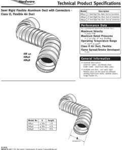 Deflecto Aluminum Duct with Connectors, Semi Ridgid, Flexible , 4" x 2', Silver (AM42) 6 91tedyxOt0L