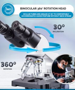 AmScope B120C-E1 40X-2500X LED Biological Binocular Compound Microscope with 3D Double Layer Mechanical Stage + 1.0 MP USB Digital Camera Imager 1.0 MP Camera 27 91tgtitQ90L