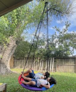 Sorbus 40" Saucer Swing for Kids - 220lbs Outdoor Swing Fun- Tree Glider Therapy Swing for Kids- Adjustable Ropes & Durable Swing Seat- Trampoline Net Swing for Swing Set,Backyard,Indoor/Outdoor,Gift 40 Inch 37 91tpjkCiB5L