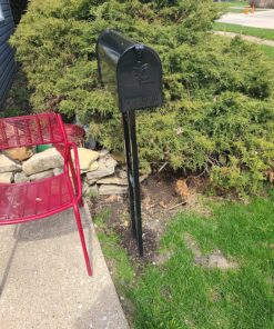 Gibraltar Mailboxes Decorative Medium Capacity Galvanized Steel Black, Mailbox & Post Combo, T11KIT0B, 1-(Pack) 28 91ts2l91xYL