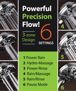 AquaDance High Pressure 6-Setting 3.5" Chrome Face Handheld Shower with Hose for the Ultimate Shower Experience! Officially Independently Tested to Meet Strict US Quality & Performance Standards! 2.5 Gallon Per Minute 20 91tuISo6dBL