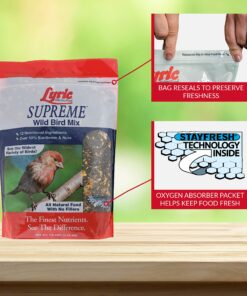 Lyric Supreme Wild Bird Seed - Wild Bird Food Mix with Nuts & Sunflower Seeds - Attracts Many Beautiful Songbirds - 4.5 lb bag 22 91ty1zO7mL