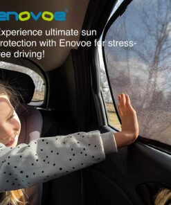 Enovoe Car Window Shades for Baby (21"x14") - 4 Pack - Sun Shade Blocker, Cling Window Cover - Glare Shield and UV Rays Protection for Your Child - Side Window Screens for SUV- Mesh Car Window Shade Black 30 91u7lzi0lWL