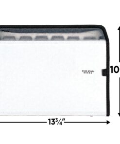 Five Star 7 Pocket Expanding File Organizer, Plastic Expandable File Folders with Customizable Tabs & Clear Cover, Holds 11" x 8-1/2", Zipper Closure, White (72508) 18 91u88lIFmLL