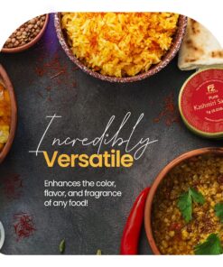 FOUZEE Pure Kashmiri Saffron Threads for Cooking, Spice, Spanish Foods. Finest Dark Red Saffron Delicious with Persian Rice, Tea, Golden Milk, Desserts, Rissoto. Saffron Pack 1g 1 Gram (Pack of 1) 8 91u9K8MyzvL