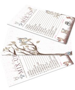 Paper Clever Party Girls Woodland Baby Shower Word Scramble Game Girls, Pink Boho Floral Ideas, 5x7 Cards, 25 Pack 11 91uJFWjSrsL