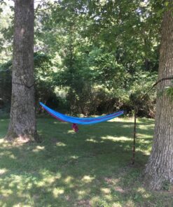 Wise Owl Outfitters Camping Hammock - Camping Essentials, Portable Hammock w/Tree Straps, Single or Double Hammock for Outside, Hiking, and Travel Blue & Grey Medium 41 91uKdxFBzL