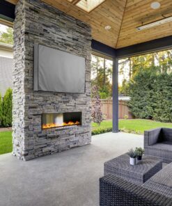 KHOMO GEAR Outdoor TV Cover Universal Weatherproof Protector for 55-58 Inch TV - Fits Most Mounts & Brackets, Grey 55'' - 58'' 13 91uNQiGt4YL