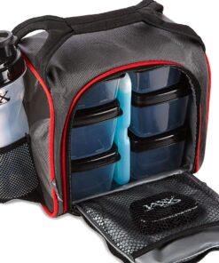 Fit & Fresh Jaxx Fit Pack Meal Prep Bag, Standard, Red & Black, Polyester 23 91uR1Ck7pjL