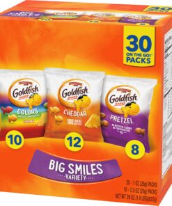 Goldfish Crackers Big Smiles Variety Pack with Cheddar, Colors, and Pretzels, Snack Packs, 30 Ct 31 91uYFUVNAmL