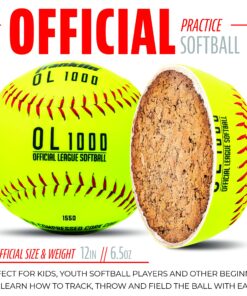 Franklin Sports Official Size Softballs - 12" Softballs - Fastpitch Practice Softballs - Great for Practice + Training - Official Size + Weight 4 Softballs 8 91uZIVPkBrS