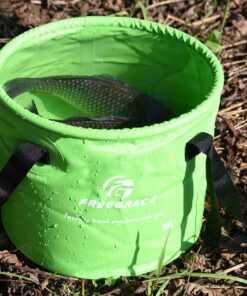 Premium Collapsible Bucket by Freegrace - Compact Portable Folding Water Container - Lightweight & Durable - Includes Handy Tool Mesh Pocket Green 16L 14 91uZjOy2hkL