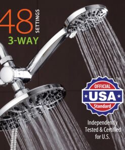 Alternative view of AquaDance 7" Premium High Pressure 3-Way Rainfall Combo for The Best of Both Worlds - Enjoy Luxurious Rain Showerhead and 6-Setting Hand Held Shower Separately or Together - Chrome Finish - 3328 2.5 Gallons Per Minute
