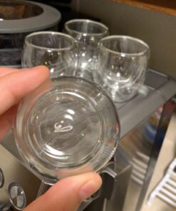 Kitchables Espresso Shot Glass, Durable Double Walled Espresso Cups, Clear Shot Glasses for Coffee Shots, Espresso Cups Set of 4, 2.7oz Tasas Transparente Para Café Bonitas 2.7oz Pack of 4 51 91ubikcuotL