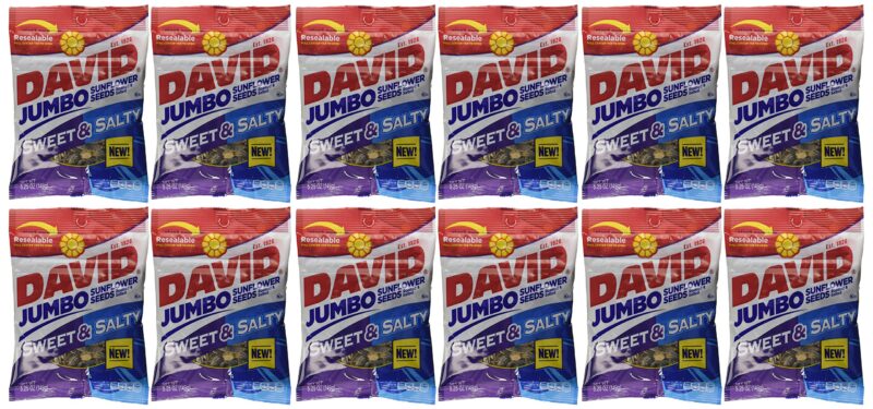 Catalog 6 DAVID Sunflower Seeds Jumbo Sweet and Salty - Bag 5.25 oz each (12 Pack)