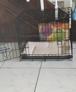 Paws & Pals Dog Crate, 24" Pet Cage, Wire Metal Kennel, with Tray, Foldable & Portable, Durable Steel Wire, Easy Setup, Ideal for Puppies & Kittens, Black 24.0"L x 16.0"W x 20.0"H 40 91uktiqK4 L