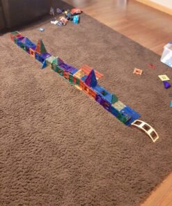 Playmags 150-Piece Magnetic Tiles Building Set – 3D Magnet Building Blocks, Creative Imagination, Inspirational, Educational STEM Toys for Kids with 1 Car Single 62 91umRByDTUL