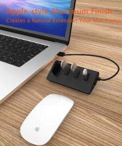 USB 3.0 HUB, Cateck Bus-Powered USB 3.0 3-Port Aluminum Hub with 2-Slots Card Reader Combo for iMac, MacBook Air, MacBook Pro, MacBook, Mac Mini, PCs and Laptops, Black USB 3.0 HUB black 29 91uoLG9IXmL